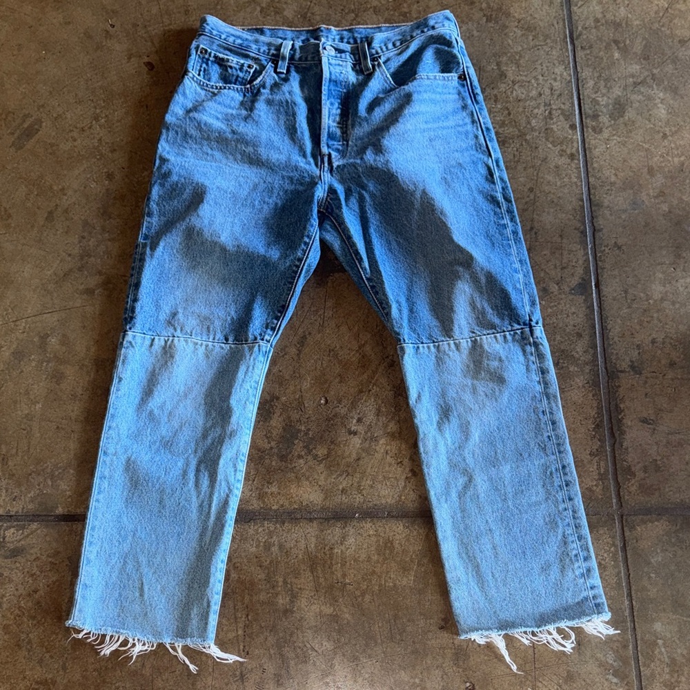 Levi's Blue Straight Leg patchwork 501 150 Jeans 31 x 30